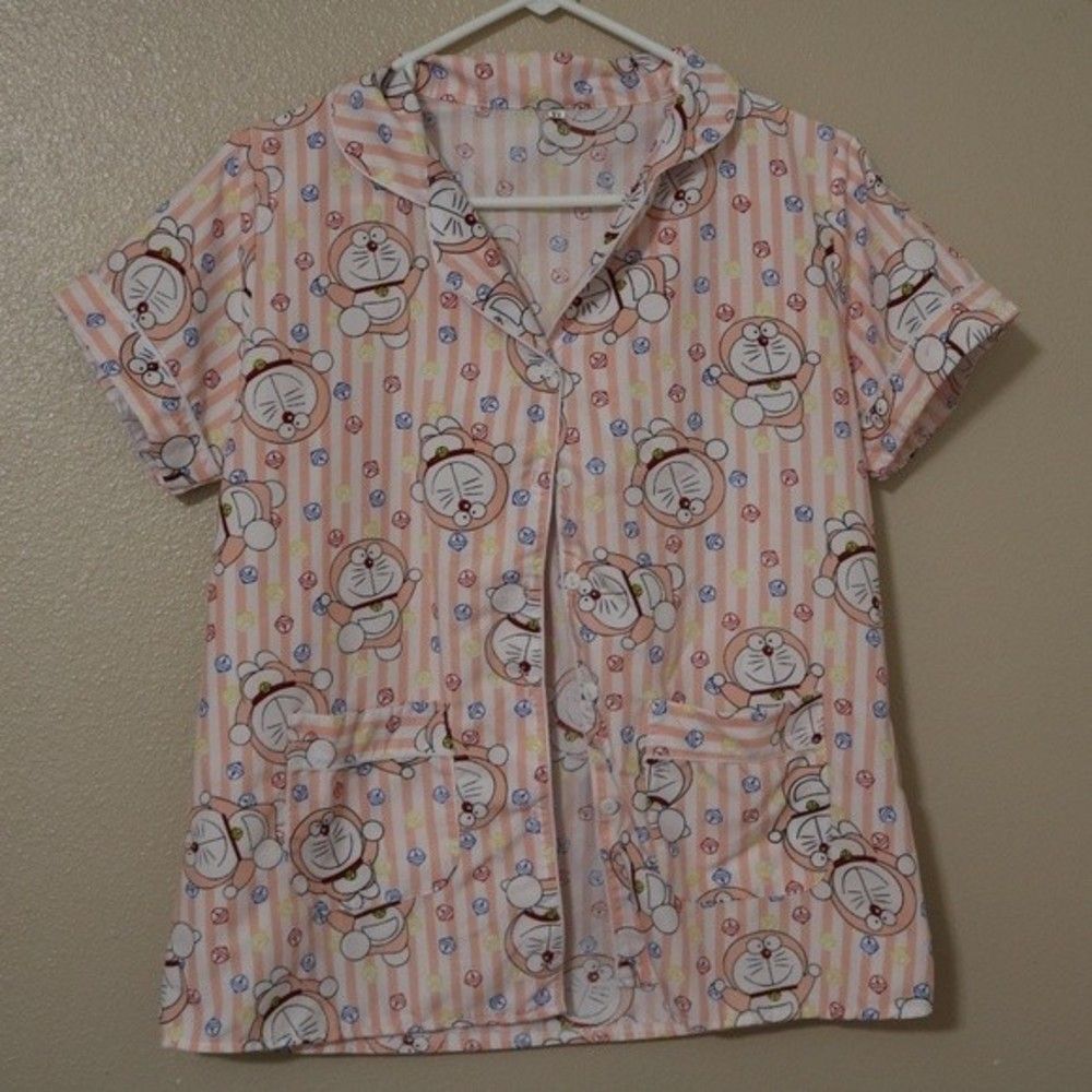 Doraemon Button Down Shirt XL